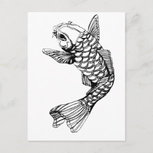 Carte Postale Plan du poisson de Koi