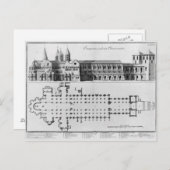Carte Postale Plan et élévation de l'abbaye de Cluny (Devant / Derrière)