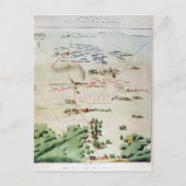 Carte Postale Plan et vue de la bataille de Waterloo (Devant)
