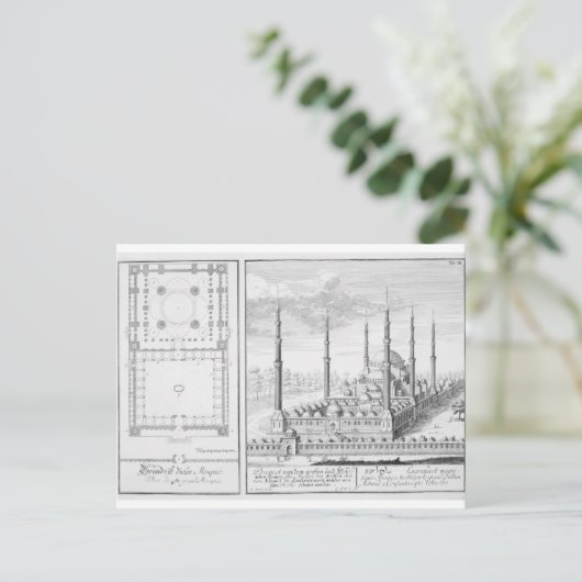 Carte Postale Plan et vue sur la Mosquée Bleue (1609-16), constr (Debout devant)