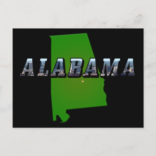 Carte Postale Plan Plan et texte de l'image de l'Alabama (Devant)