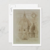 Carte Postale plan, section et elevation de la cathédrale de Flo (Devant / Derrière)