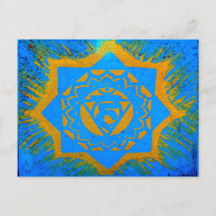 Carte Postale plan tantrique tibétain en or bleu