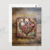 Carte Postale Planche à lèvres Fleurs Coeur Steampunk Series (Devant / Derrière)