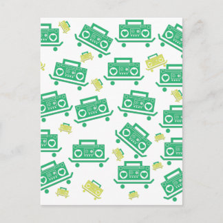 Carte Postale Planche à roulettes avec boombox avec motif de coe