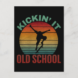 Carte Postale Planche à roulettes de skateboard Old School Kicki