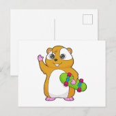 Carte Postale Planche à roulettes Hamster Skater (Devant / Derrière)