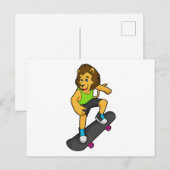 Carte Postale Planche à roulettes Lion Skater (Devant / Derrière)
