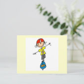 Carte Postale Planche à roulettes Stick Figure (Debout devant)