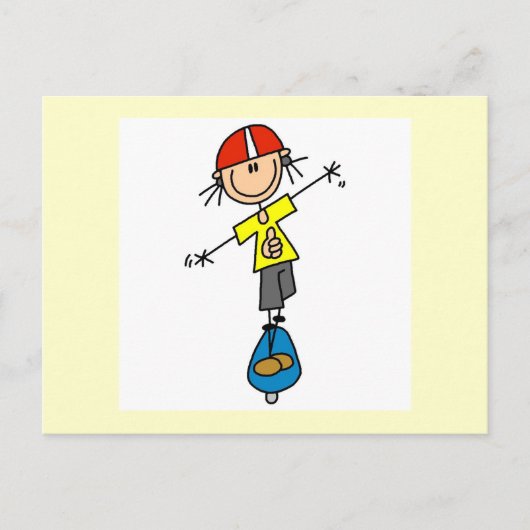 Carte Postale Planche à roulettes Stick Figure (Devant)