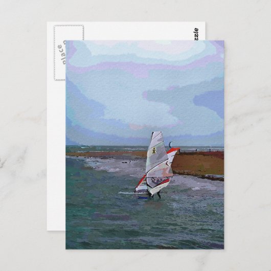 CARTE POSTALE PLANCHE À VOILE (Devant / Derrière)