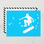 Carte Postale planche à voile avec oiseaux (Devant / Derrière)