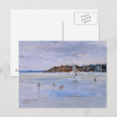 Carte Postale Planche à voile et baigneurs (Devant / Derrière)