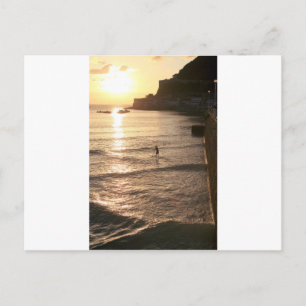 Carte Postale Planche de paddle debout coucher de soleil San Seb