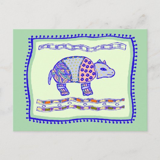 Carte Postale Planche de rhinocéros (Devant)