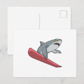 Carte Postale Planchiste Requin Planche à Neige (Devant / Derrière)