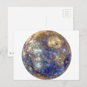 Carte Postale PLANET MERCURY v2 (système solaire) ~ (Devant / Derrière)