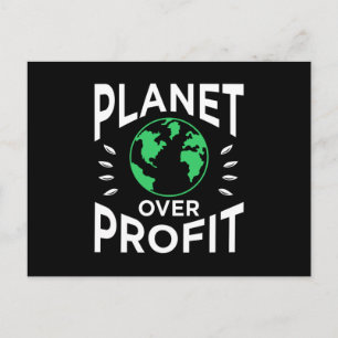Carte Postale PLanet sur le profit sauvez notre terre protéger l