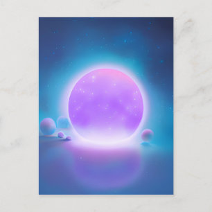 Carte Postale Planète rose brillante