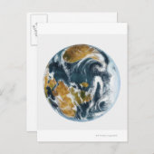 Carte Postale Planète Terre et nuages vus de l'espace (Devant / Derrière)