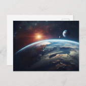 Carte Postale Planète terrestre de l'espace (Devant / Derrière)