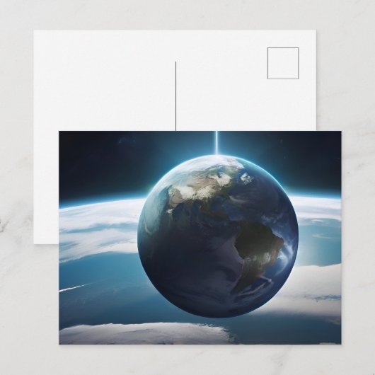 Carte Postale Planète terrestre de l'espace (Devant / Derrière)