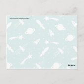 Carte Postale Planètes d'astronautes de l'espace turquoise bleu (Dos)