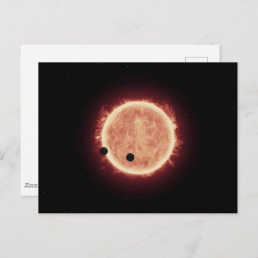 Carte Postale Planètes en transit devant une étoile naine rouge (Devant / Derrière)