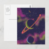 Carte Postale Planètes et Étoiles (Devant / Derrière)