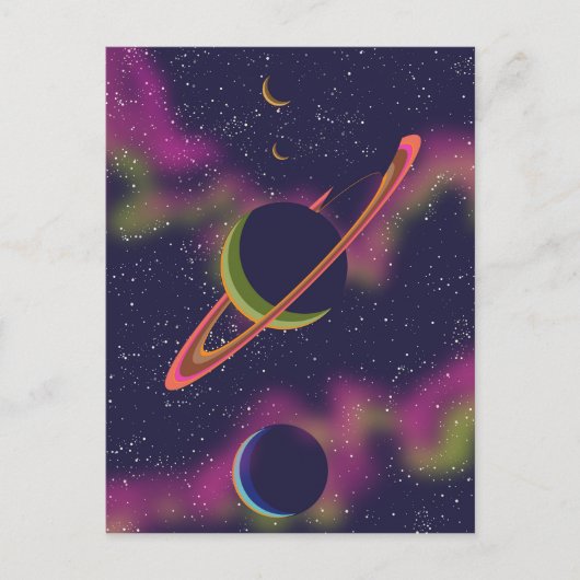 Carte Postale Planètes et Étoiles (Devant)