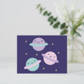 Carte Postale Planètes Pastel Kawaii (Debout devant)