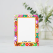 Carte Postale Planificateur de fleurs hippie retro Super Boho (Debout devant)