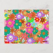 Carte Postale Planificateur de fleurs hippie retro Super Boho (Dos)