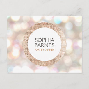 Carte Postale Planificateur d'événements Bokeh et Gold Sequin Ro