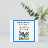 CARTE POSTALE PLANIFICATEUR FINANCIER (Debout devant)
