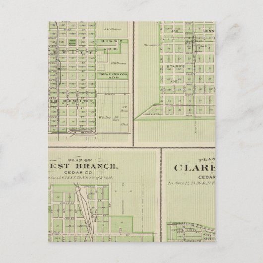 Carte Postale Plans de DeWitt, Tipton (Devant)