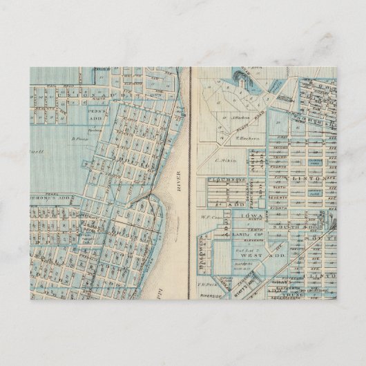 Carte Postale Plans de Lyons et Clinton, Comté de Clinton (Devant)