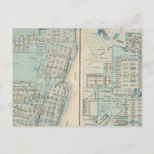 Carte Postale Plans de Lyons et Clinton, Comté de Clinton