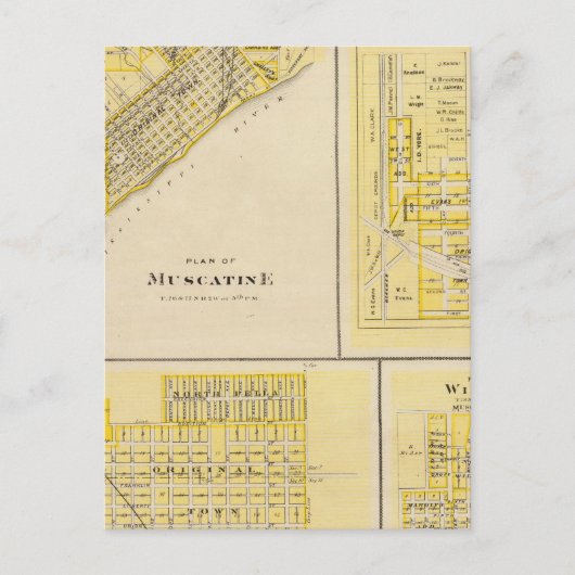 Carte Postale Plans de Muscatine, Liberté de l'Ouest (Devant)