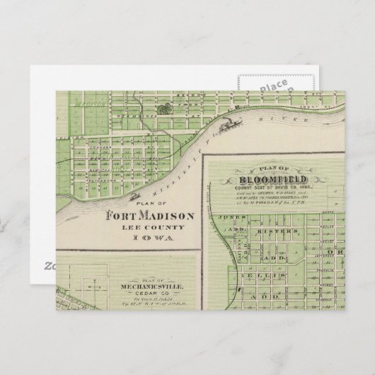 Carte Postale Plans du fort Madison (Devant / Derrière)