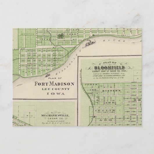 Carte Postale Plans du fort Madison (Devant)