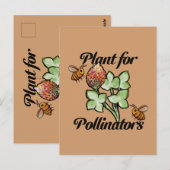 Carte Postale Plant for Pollinators Bee                          (Devant / Derrière)