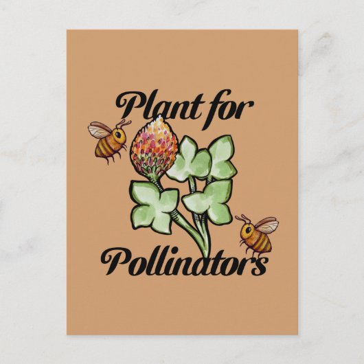 Carte Postale Plant for Pollinators Bee                          (Devant)