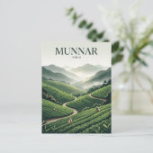 Carte Postale Plantation de thé de Munnar Inde (Debout devant)