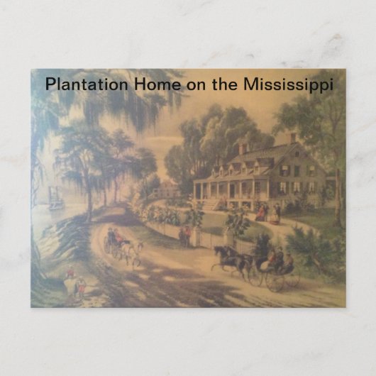 Carte Postale Plantation Home sur la rivière Mississippi. (Devant)