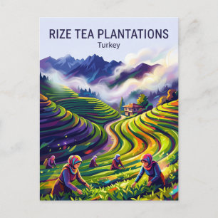 Carte Postale Plantations de thé de Rize Turquie