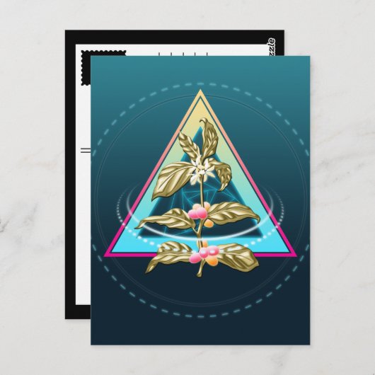 Carte Postale plante à café doré (Devant / Derrière)