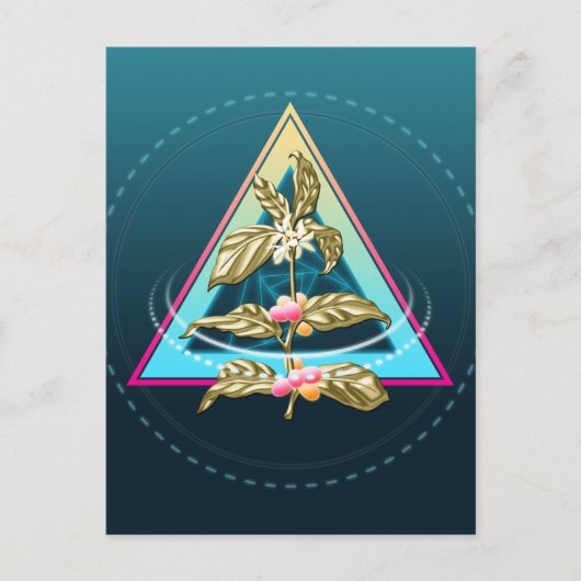 Carte Postale plante à café doré (Devant)