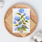 Carte Postale Plante Blue Hydrangea | Belle aquarelle florale