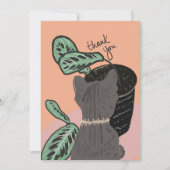 Carte postale Plante Cat Watching Merci (Devant)